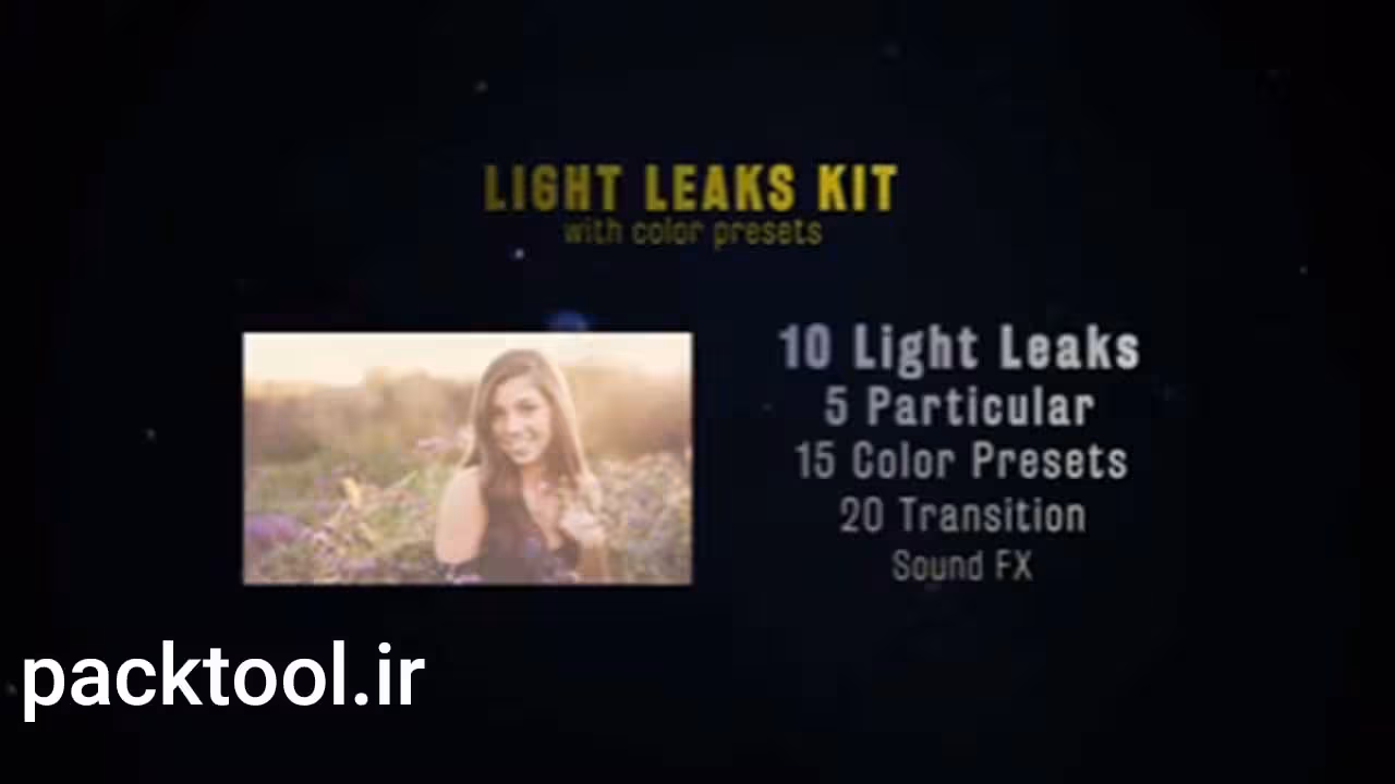 پریست افتر افکت انتشار نور رنگی Light Leaks With Color Presets - پک تول