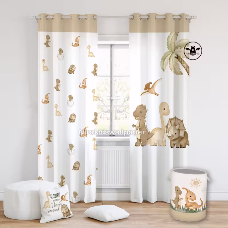 پرده طرح دایناسور کوچولو