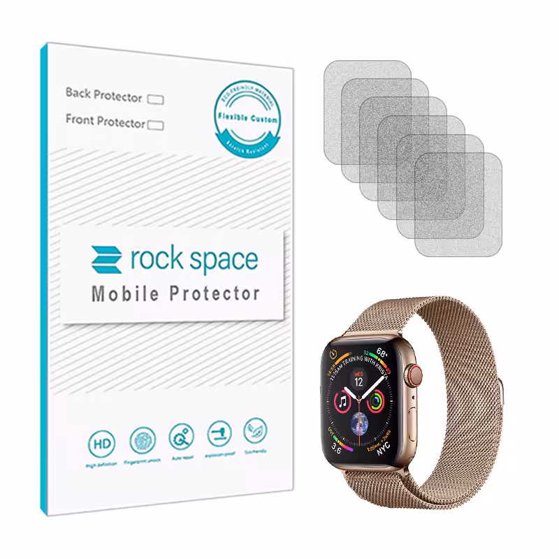گلس اپل واچ Apple Watch Series 4 40mm مدل نانو هیدروژل مات برند راک اسپیس بسته 6 عددی کد S