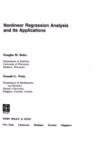 خرید و دانلود نسخه کامل کتاب Nonlinear regression analysis and its applications