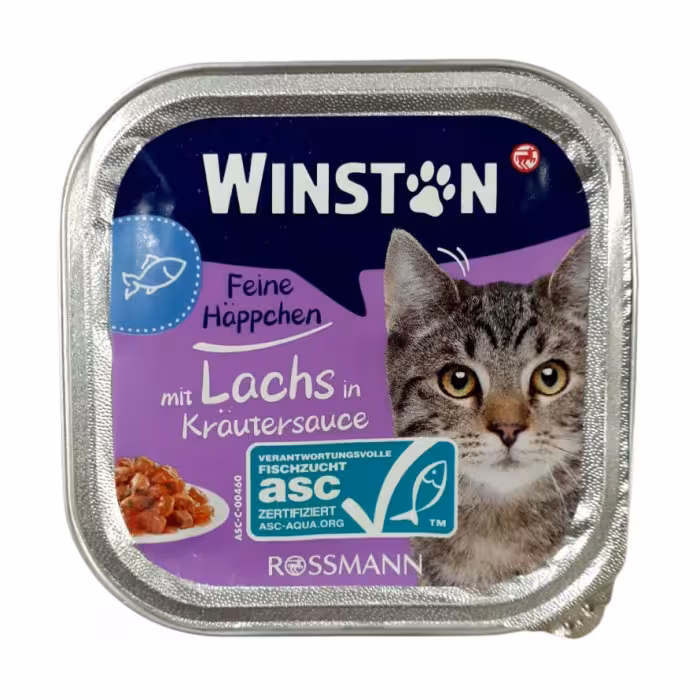 ووم گربه وینستون ماهی سالمون در سس گیاهی