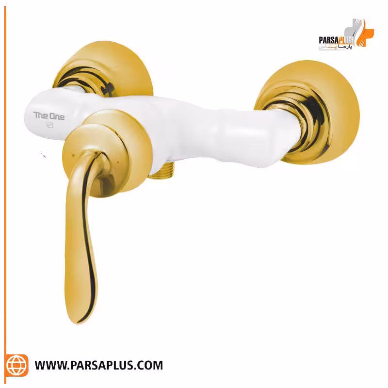 شیر توالت دوان مدل کاجان سفید طلایی