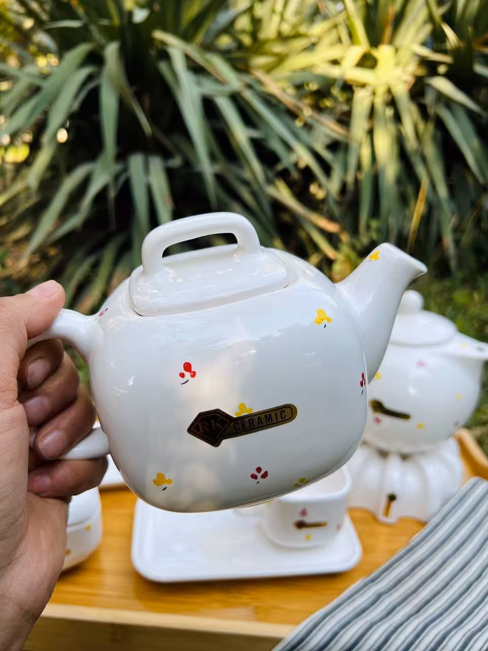 قوری مربع گلدار RK