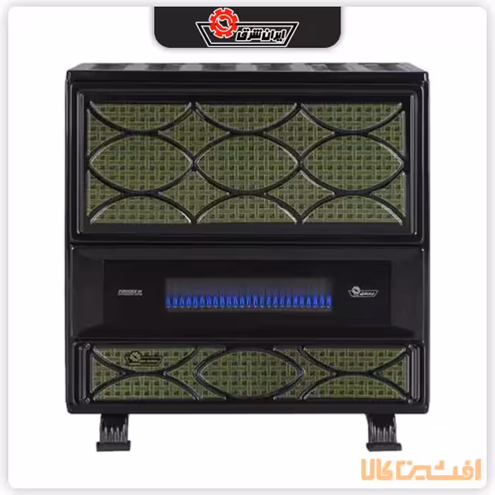 بخاری دودکش دار ایران شرق مدل 8000 (فیروزه F80) طرح حصیری