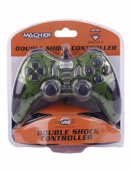 دسته بازی سیمی شوکدار Macher مدل MR-60 سبز