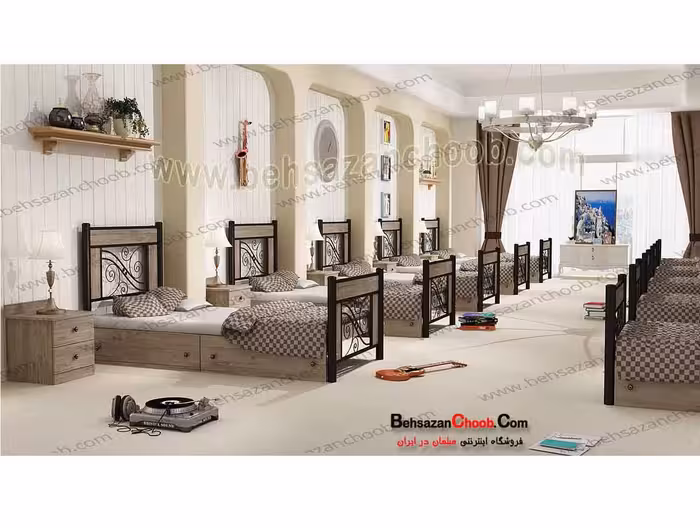 تخت تک نفره خوابگاهی مدل گل