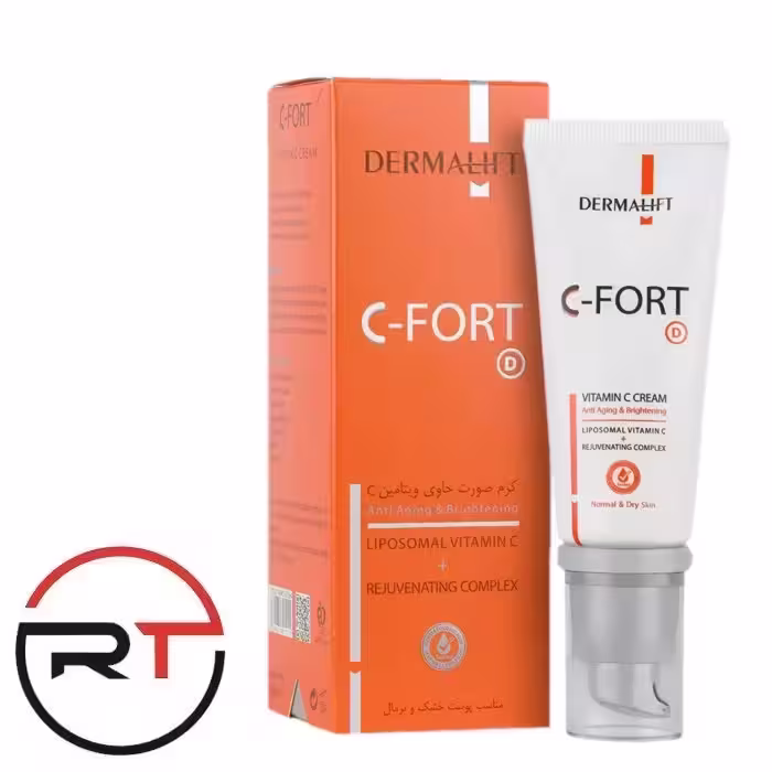 کرم صورت ویتامین C درمالیفت مدل C Fort مناسب پوست خشک و نرمال 40 میلی لیتر