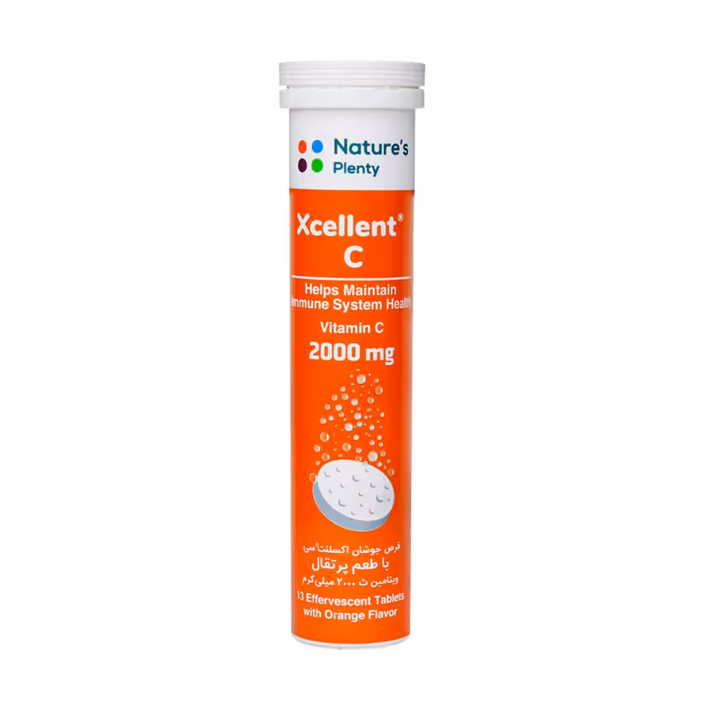 قرص جوشان اکسلنت C 2000 میلی گرم نیچرز پلنتی 13 عدد | Nature Plenty Xcellent C 2000mg Eff
