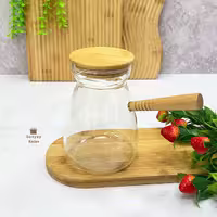 شیرجوش پیرکس با درب بامبو