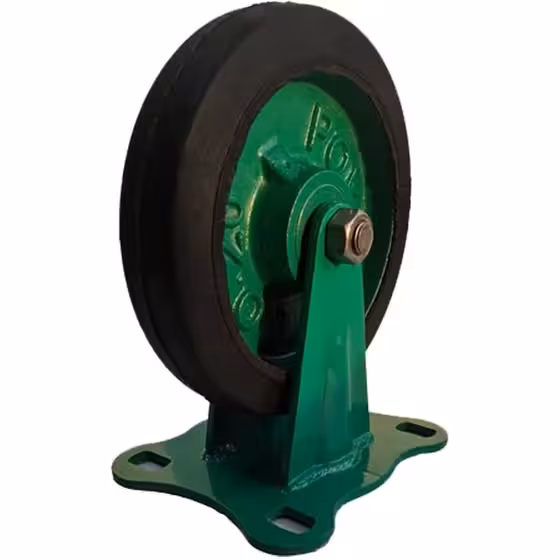 چرخ کفیدار مدل 20 چدن با پایه آهن ثابت لاستیکی