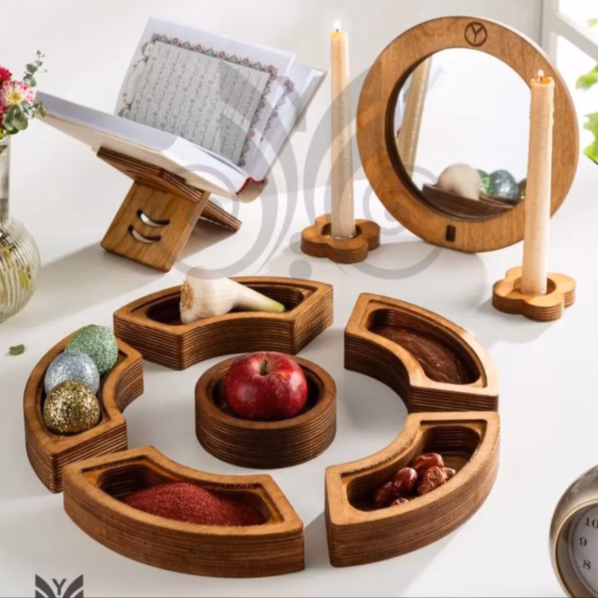 هفت سین 10 تیکه چوبی