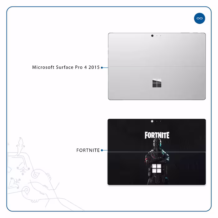 برچسب پوششی ماهوت مدل Fortnite-Game مناسب برای تبلت مایکروسافت Surface Pro 4 2015