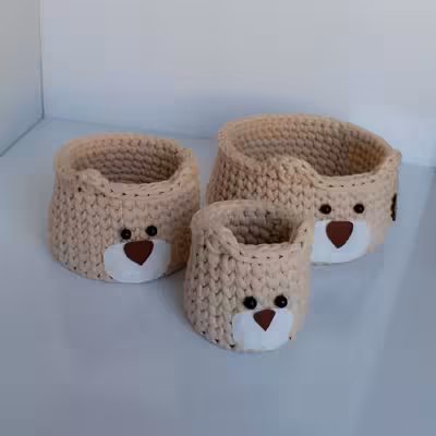 ارگانایزرکودک طرح خرسی مدل تریکو کد BEAR-02 مجوعه 3 عددی