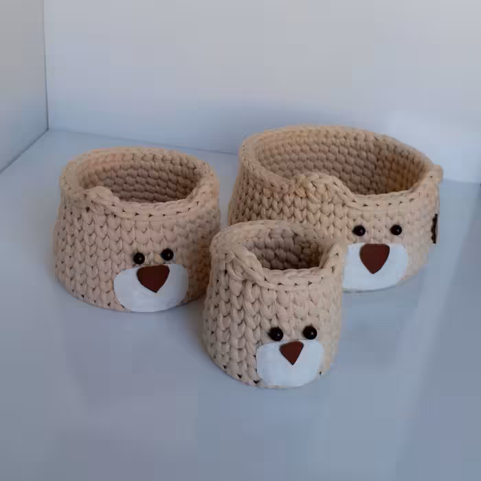 ارگانایزرکودک طرح خرسی مدل تریکو کد BEAR-02 مجوعه 3 عددی