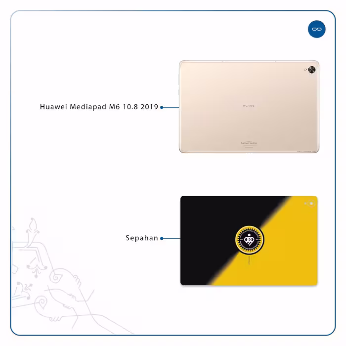 برچسب پوششی ماهوت مدل Sepahan مناسب برای تبلت هوآوی Mediapad M6 10.8 2019