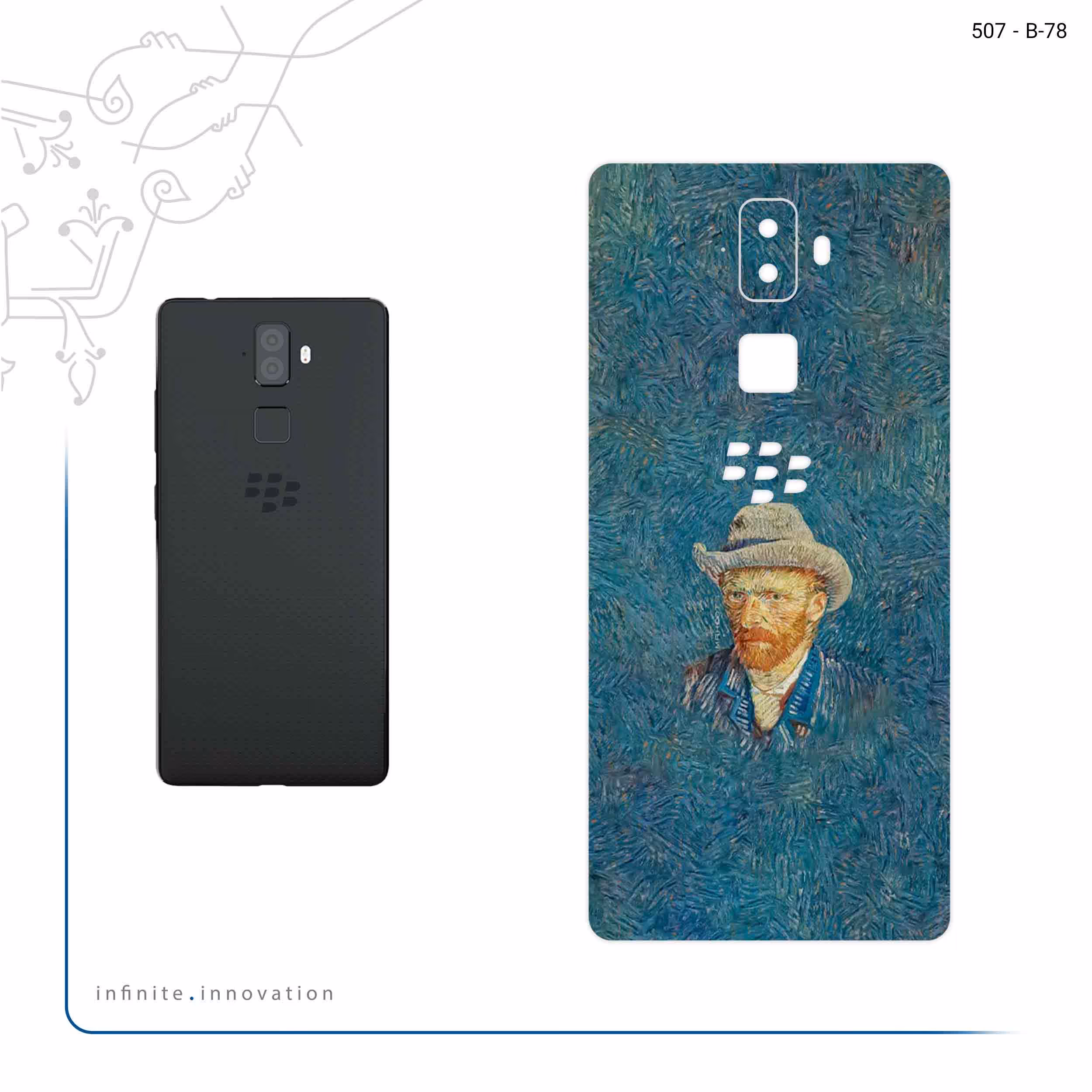 برچسب پوششی ماهوت مدل Self portrait with a gray felt hat مناسب برای گوشی موبایل بلک بری Evolve