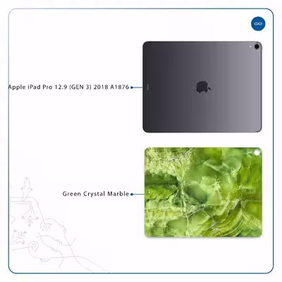 برچسب پوششی ماهوت مدل Green Crystal Marble مناسب برای تبلت اپل iPad Pro 12.9 (GEN 3) 2018 A1876