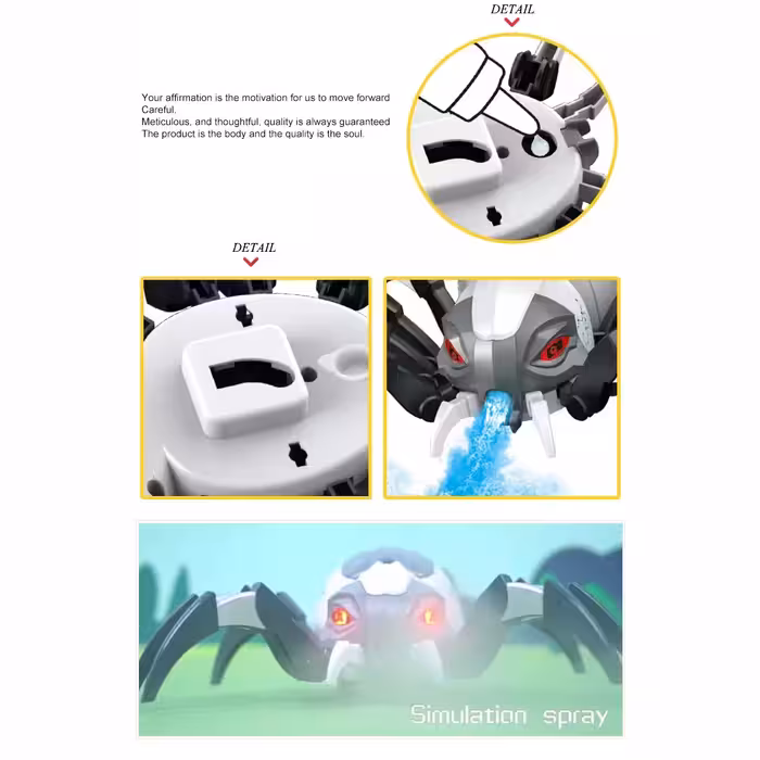 ربات کنترلی مدل عنکبوت دودزا شارژی صدادار کد 128A-30