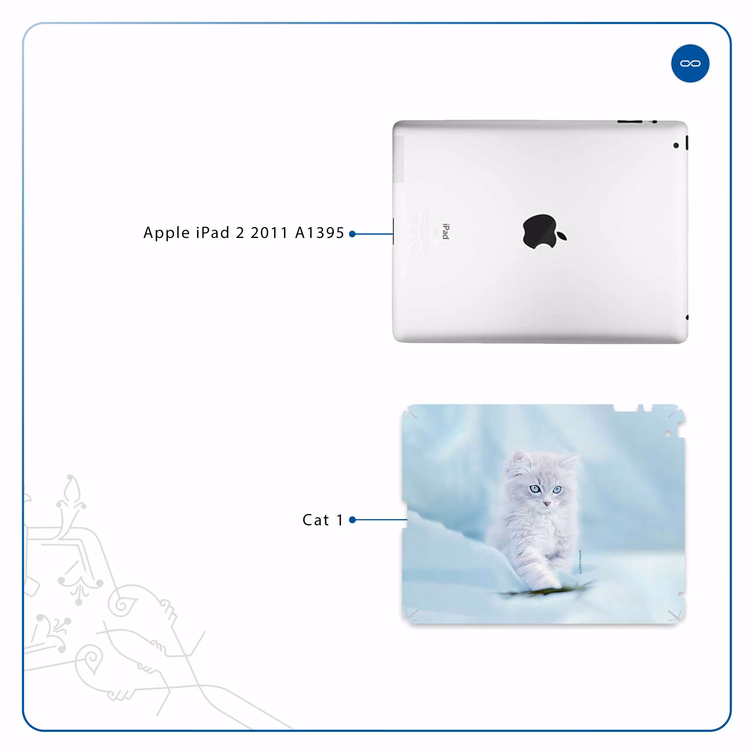 برچسب پوششی ماهوت مدل Cat-1 مناسب برای تبلت اپل iPad 2 2011 A1395