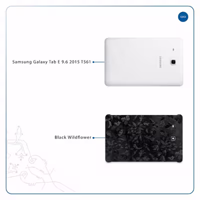 برچسب پوششی ماهوت مدل Black-Wildflower مناسب برای تبلت سامسونگ Galaxy Tab E 9.6 2015 T561