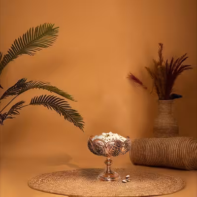 آجیل خوری قلمزنی مدل هشتگرد کد 18p17-1f4