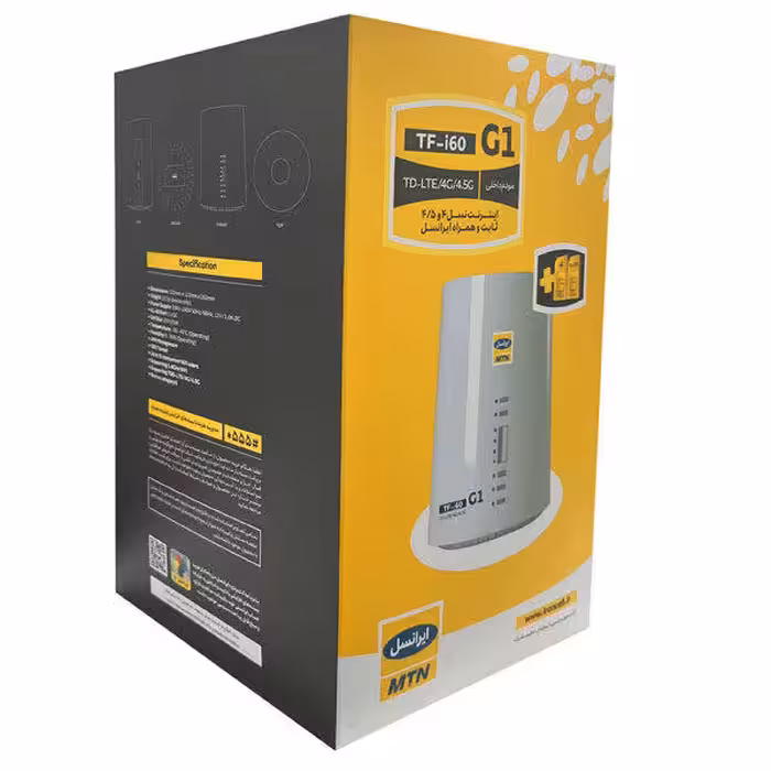 مودم 4.5G ایرانسل مدل TF-i60 G1 به همراه 600 گیگابایت اینترنت 6 ماهه و یک عدد سیم کارت دائمی و 20 گیگابایت اینترنت 6 ماهه