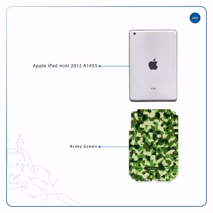 برچسب پوششی ماهوت مدل Army-Green-2 مناسب برای تبلت اپل iPad mini 2012 A1455