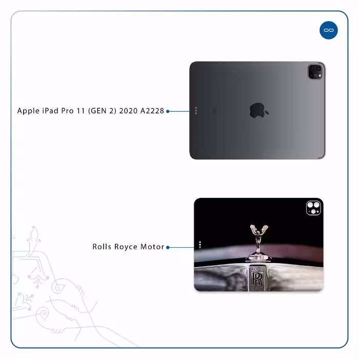 برچسب پوششی ماهوت مدل Rolls-Royce Motor مناسب برای تبلت اپل iPad Pro 11 (GEN 2) 2020 A2228