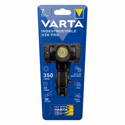 چراغ پیشانی وارتا مدل H20 PRO به همراه باطری مجموعه 4 عددی