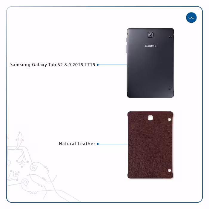برچسب پوششی ماهوت مدل Natural-Leather مناسب برای تبلت سامسونگ Galaxy Tab S2 8.0 2015 T715