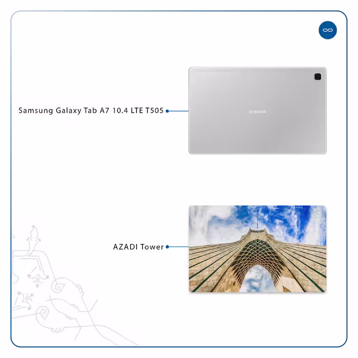 برچسب پوششی ماهوت مدل AZADI-Tower مناسب برای تبلت سامسونگ Galaxy Tab A7 10.4 LTE 2020 T505