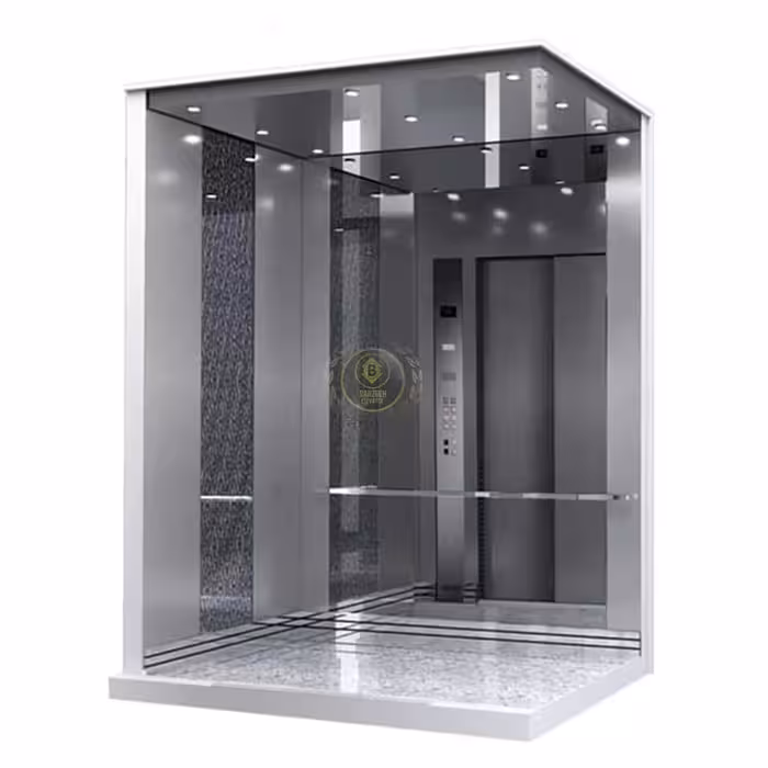 کابین آسانسور استیل نقره ای کد 10216