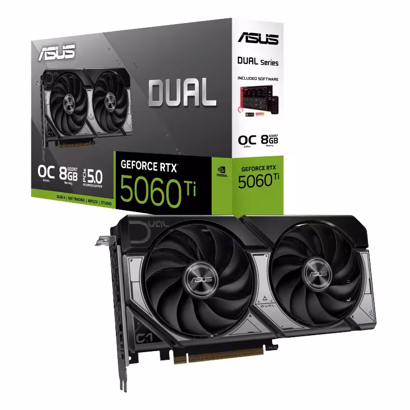 کارت گرافیک ایسوس RTX 5060 Ti OC Dual حافظه 8 گیگابایت