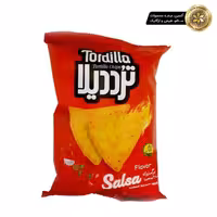 برگه ذرت سالسا(گوجه فلفلی)فاقدگلوتن100گرم ترددیلاTordilla gluten-free Salsa (tomato & chili pepper) corn chips 100g
