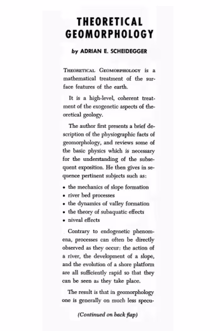 خرید و دانلود نسخه کامل کتاب Theoretical Geomorphology