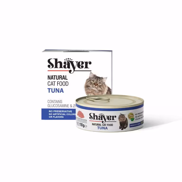 کنسرو گربه شایر مدل نچرال با طعم ماهی تن وزن 110 گرم