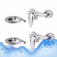 ست 4 عددی شیر توالت با شلنگ فلزی شیرآلات برند آیدا صنعت مدل قهرمان | کروم براق