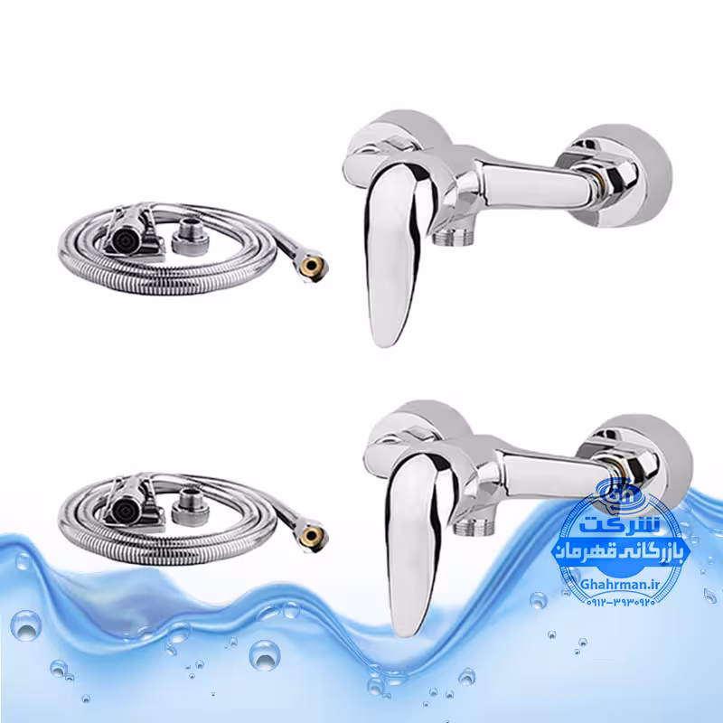 ست 4 عددی شیر توالت با شلنگ فلزی شیرآلات برند آیدا صنعت مدل قهرمان | کروم براق