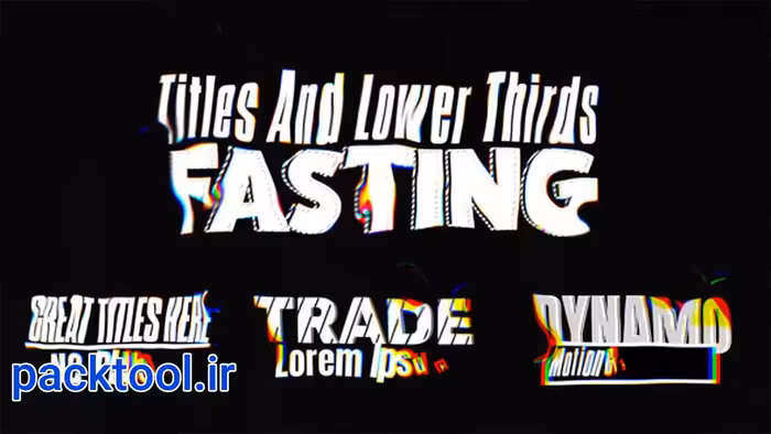 دانلود پروژه آماده پریمیر پرو متن زیرنویس Trippy Text Lower Thirds - پک تول