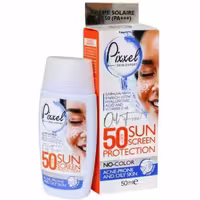 کرم ضد آفتاب بی رنگ پیکسل مناسب پوست های چرب جوشدار و مختلط Spf50