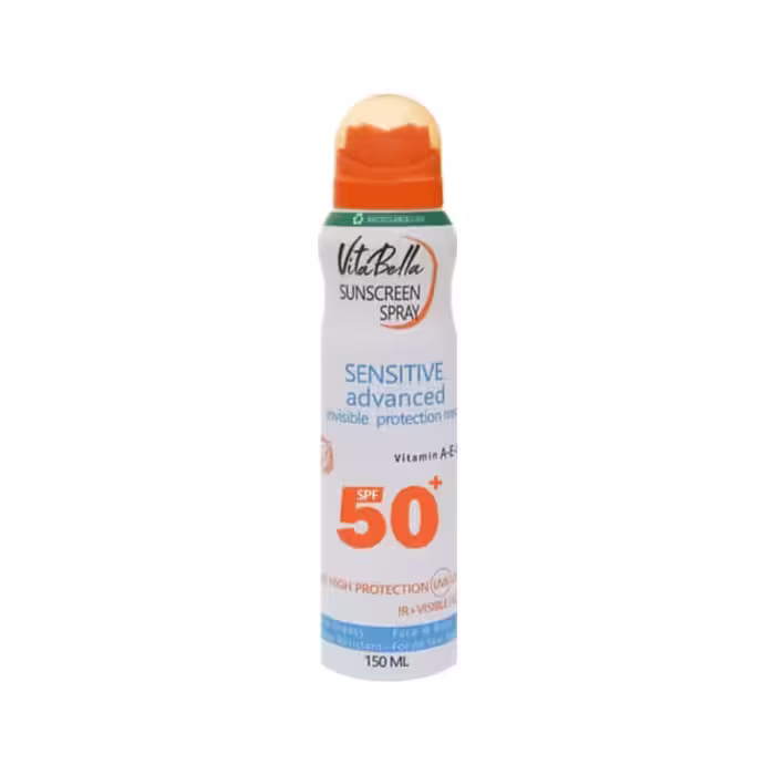 اسپری ضد آفتاب ویتابلا SPF 50 بی رنگ نواع پوست (150 میل)
