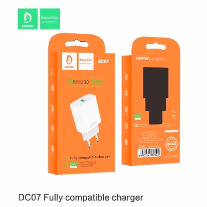 آداپتور دیواری دنمن مدل (DC07 (DENMEN - توان 18 وات - رنگ سفید 