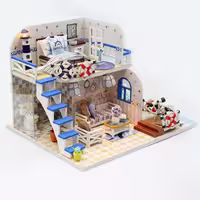 پازل 3بعدی خانه مینیاتوری مدل Blue coast (کد M032) R