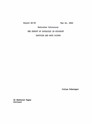 خرید و دانلود نسخه کامل کتاب The Theory of Obstacles in Resonant Cavities and Wave Guides
