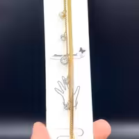 دستبند استیل 2لاین اویزدار