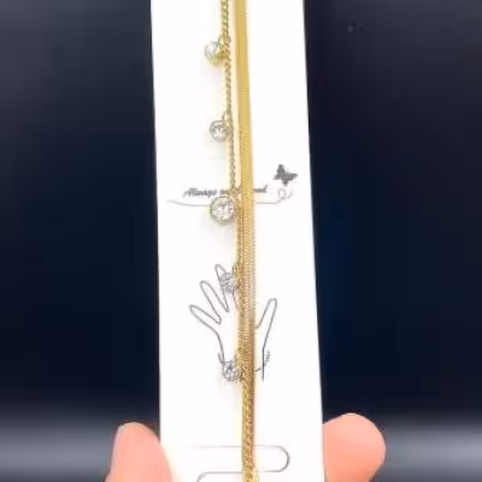 دستبند استیل 2لاین اویزدار