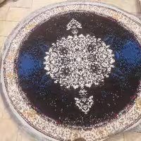 قالیچه گرد1.5×1.5 سرمه ای طرح اراز700شانه ارزان