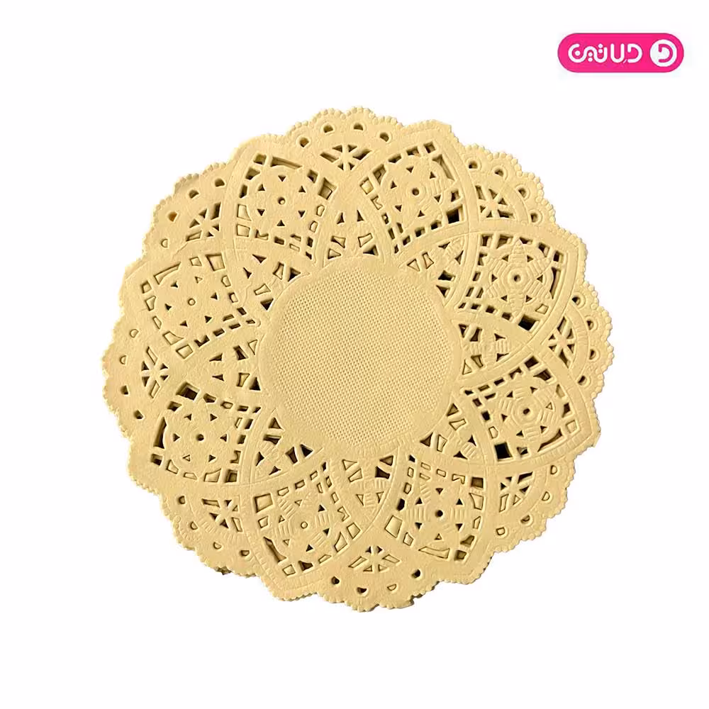 دانتل زیر کیک گرد زرد 11.5 س 100 عددی