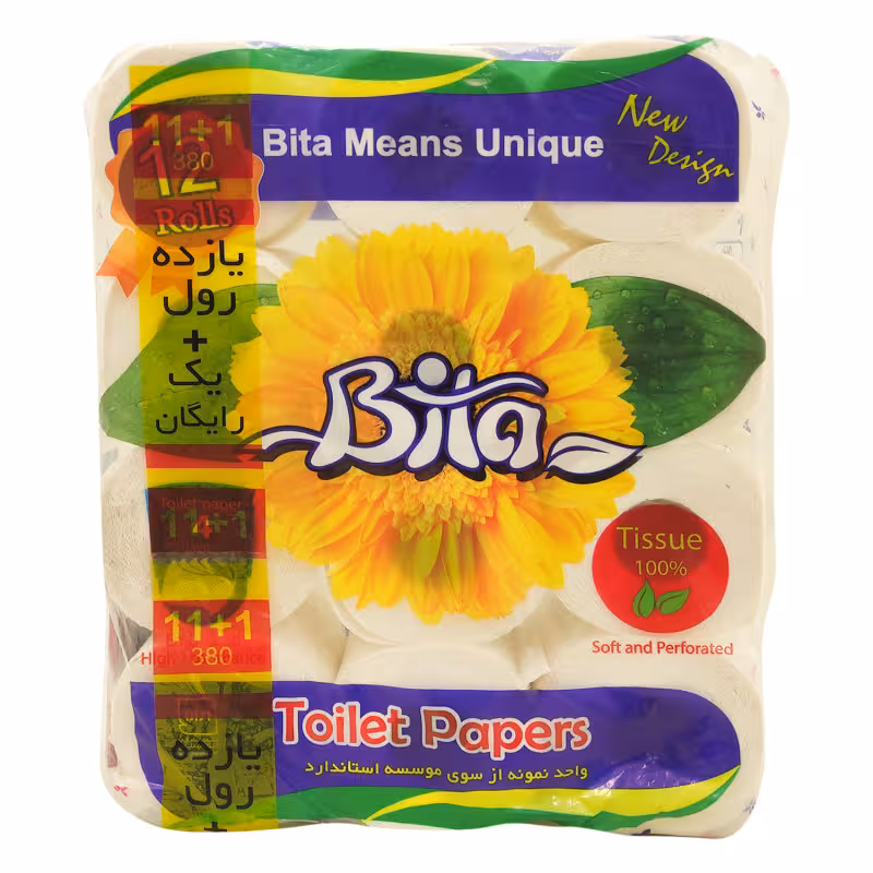 دستمال توالت بیتا مدل BI-TOIL11-GHOL بسته 12 عددی