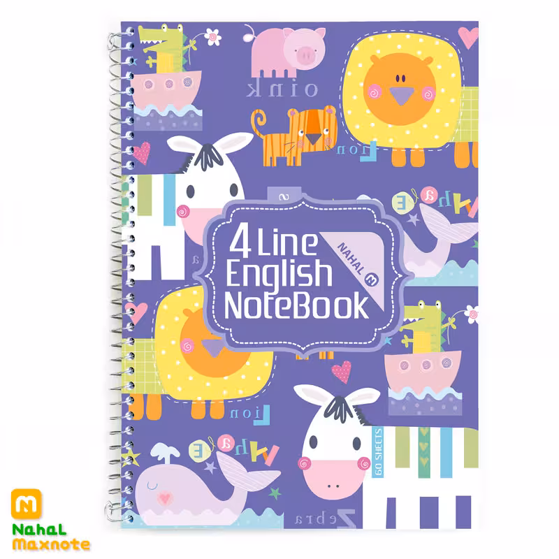 دفتر 60 برگ چهـار خط سیمی طلقی کد 3642.طرح 7